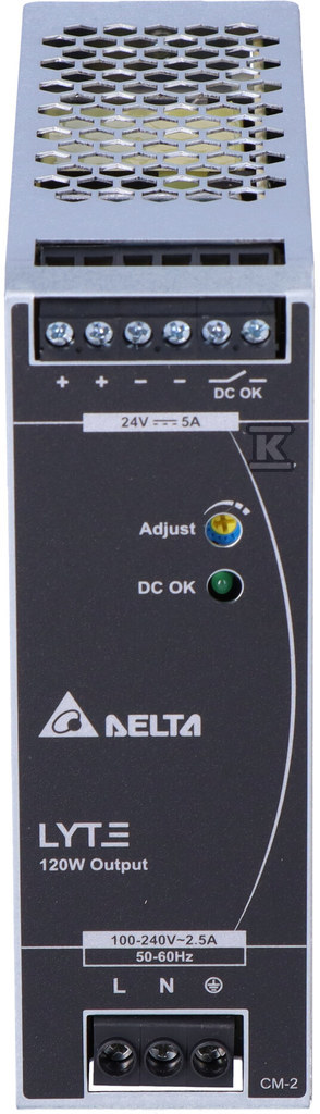 Zasilacz 24V 5A 120W na szynę DIN DELTA - DRL-24V120W1AS