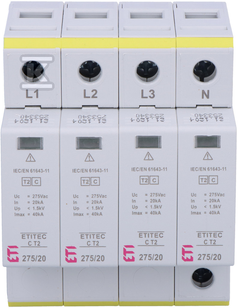 T2 (C) ETITEC C T2 275/20 4+0 розрядник - 002440395