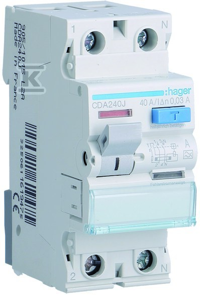 RCD 40A, 30mA, 2 póly, typ A - CDA240J