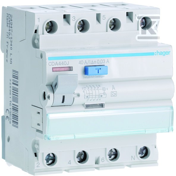 RCD 40A, 30mA, 4 poli, tip A - CDA440J