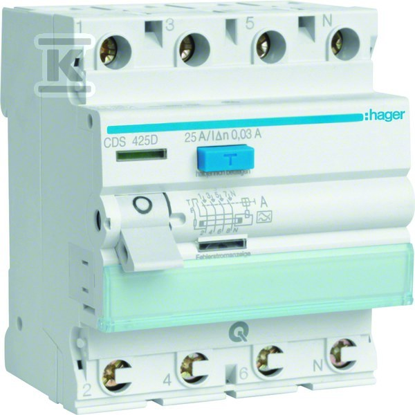 Вимикач диференційного струму 3P+N - CDS425D