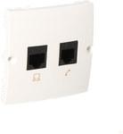 RJ45 Cat.5e Computersteckdose + RJ12 Telefonsteckdose (Modul), Basismodul, weiß