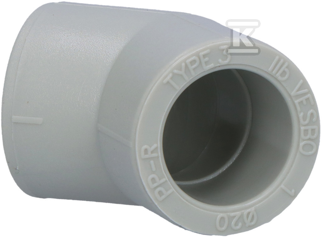 Коліно PP 45st 20mm Onnline - 308-20-V_ON