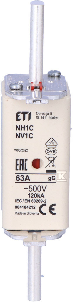 Промисловий запобіжник KOMBI NH1C gG - 004184212
