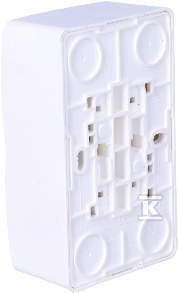 Розетка 2x2P+Z н/т IP20, біла BERG - 3743-00