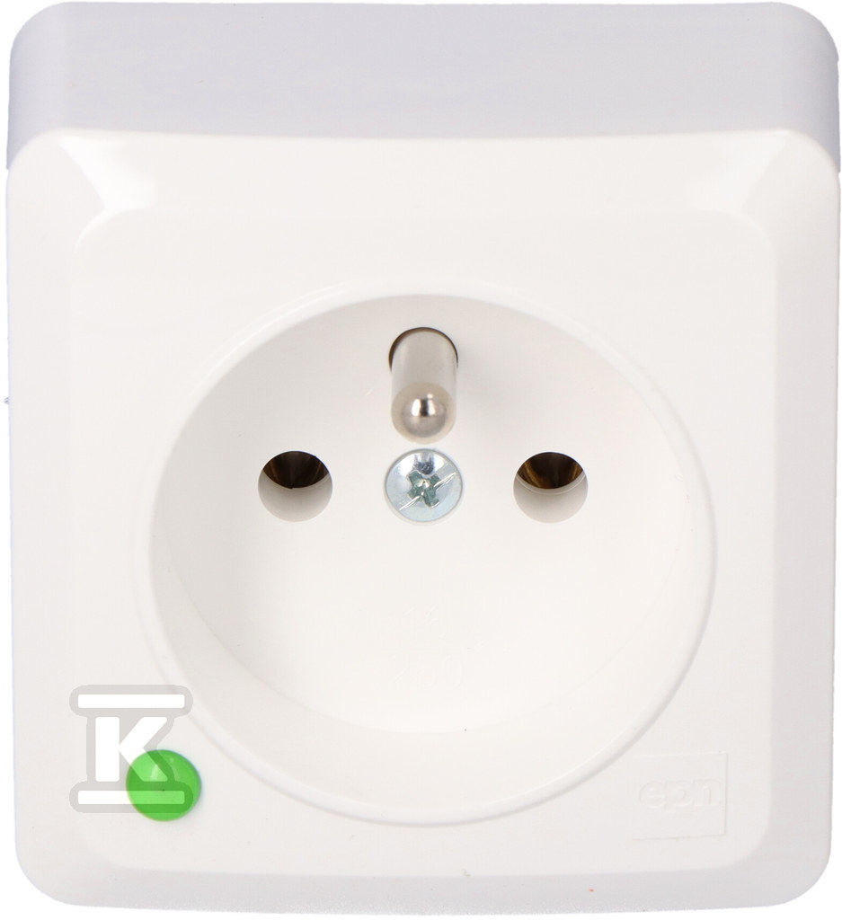 Розетка 2P+Z н/т IP20, біла BERG - 3733-00