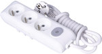 3-way portable extension cord with grounding, switch and 2M contact shutters, WHITE PANASONIC