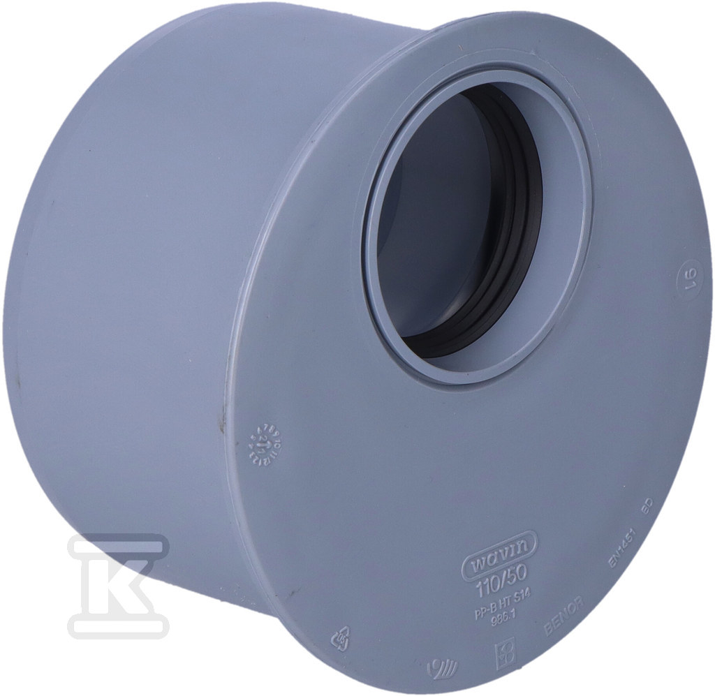 Short reducer HT sanitary gray 110x50 - 3076449