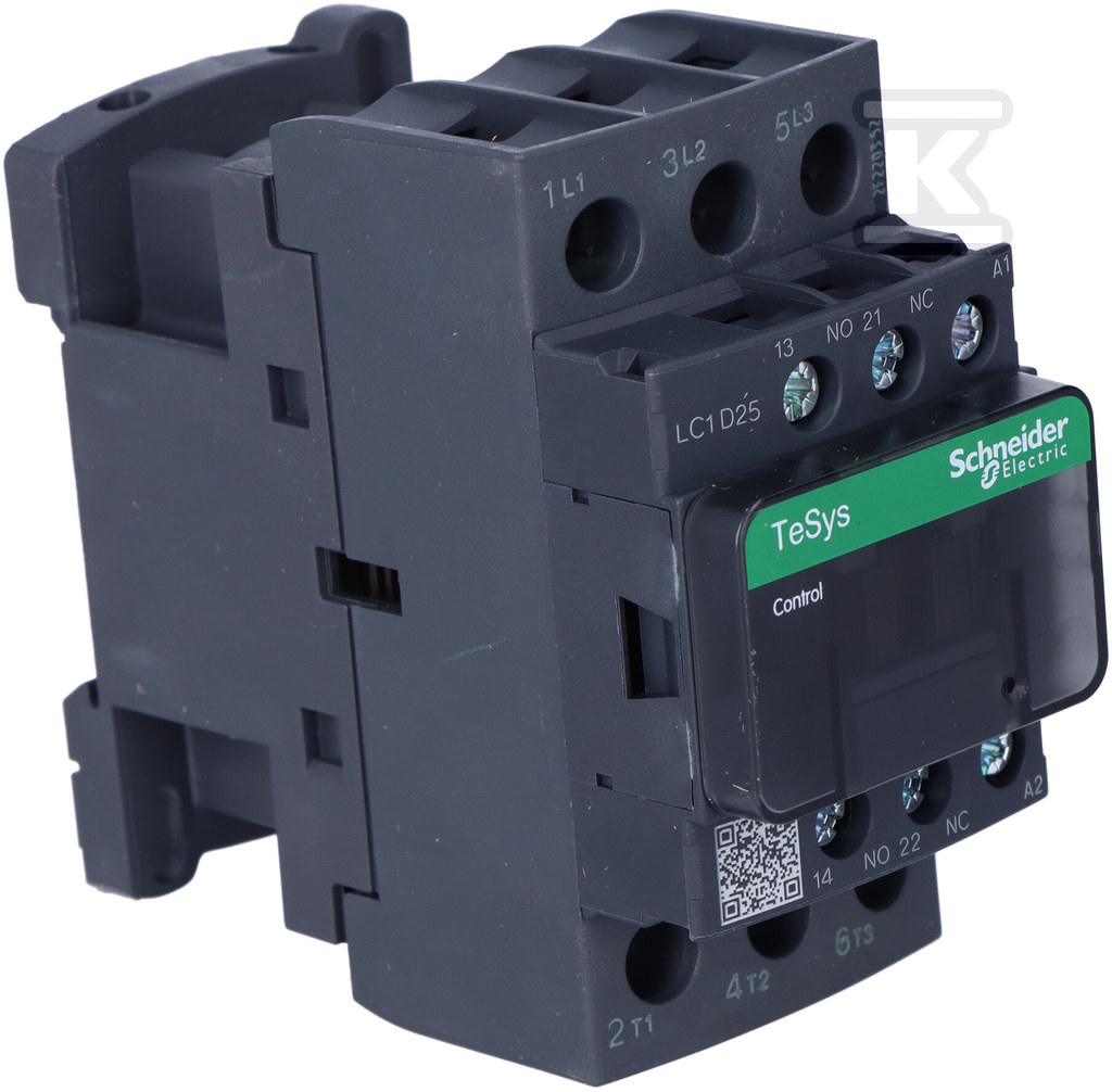 TeSys D AC3 power contactor 25A 3P 1NO - LC1D25P5