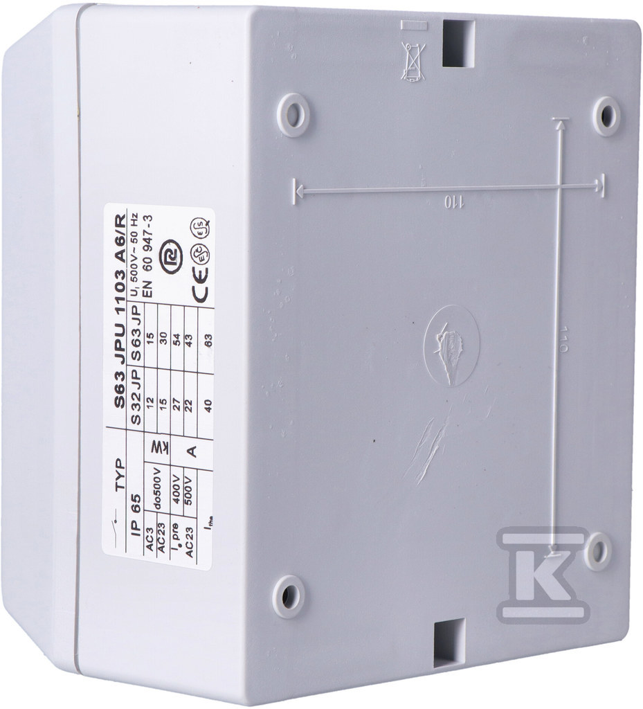 Кулачковий перемикач 63 A в корпусі, що - T0-Ł S63JPU1103 A6R