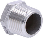 Stainless Steel Threaded Cap with Rim, Hexagonal 1/2"