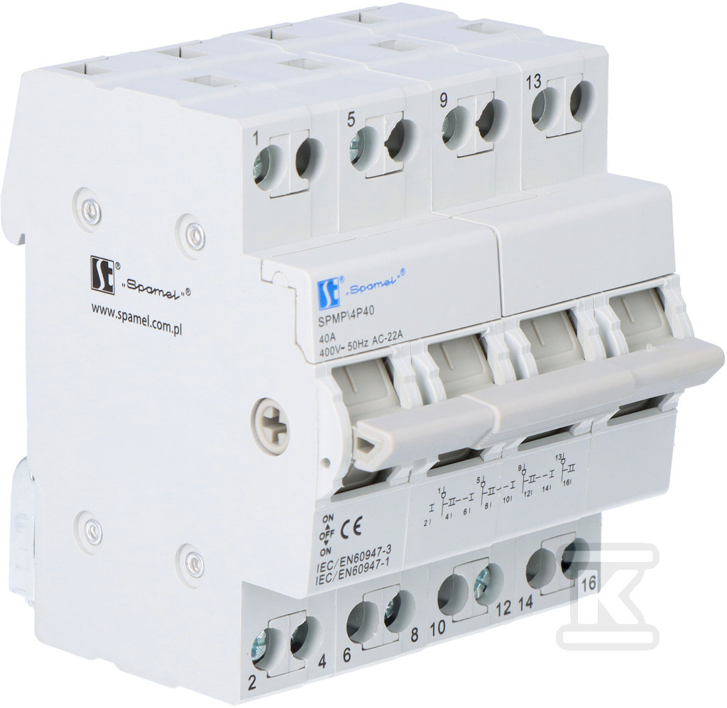 Modular mains-generator switch 4P 40A - SPMP\4P40