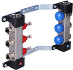 InoxFlow manifold with valves for actuators and flow meters - 3 circuits