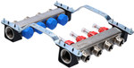 InoxFlow manifold with valves for actuators and flow meters - 4 circuits