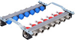 InoxFlow manifold with valves for actuators and flow meters - 7 circuits