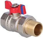 Nut-nipple ball valve with butterfly, with screw connection, 3/4", F-Comfort