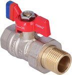 Nut-nipple ball valve with butterfly, 1/2", F-Comfort