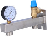 DHW safety group INOX 8 bar, with safety valve and pressure gauge