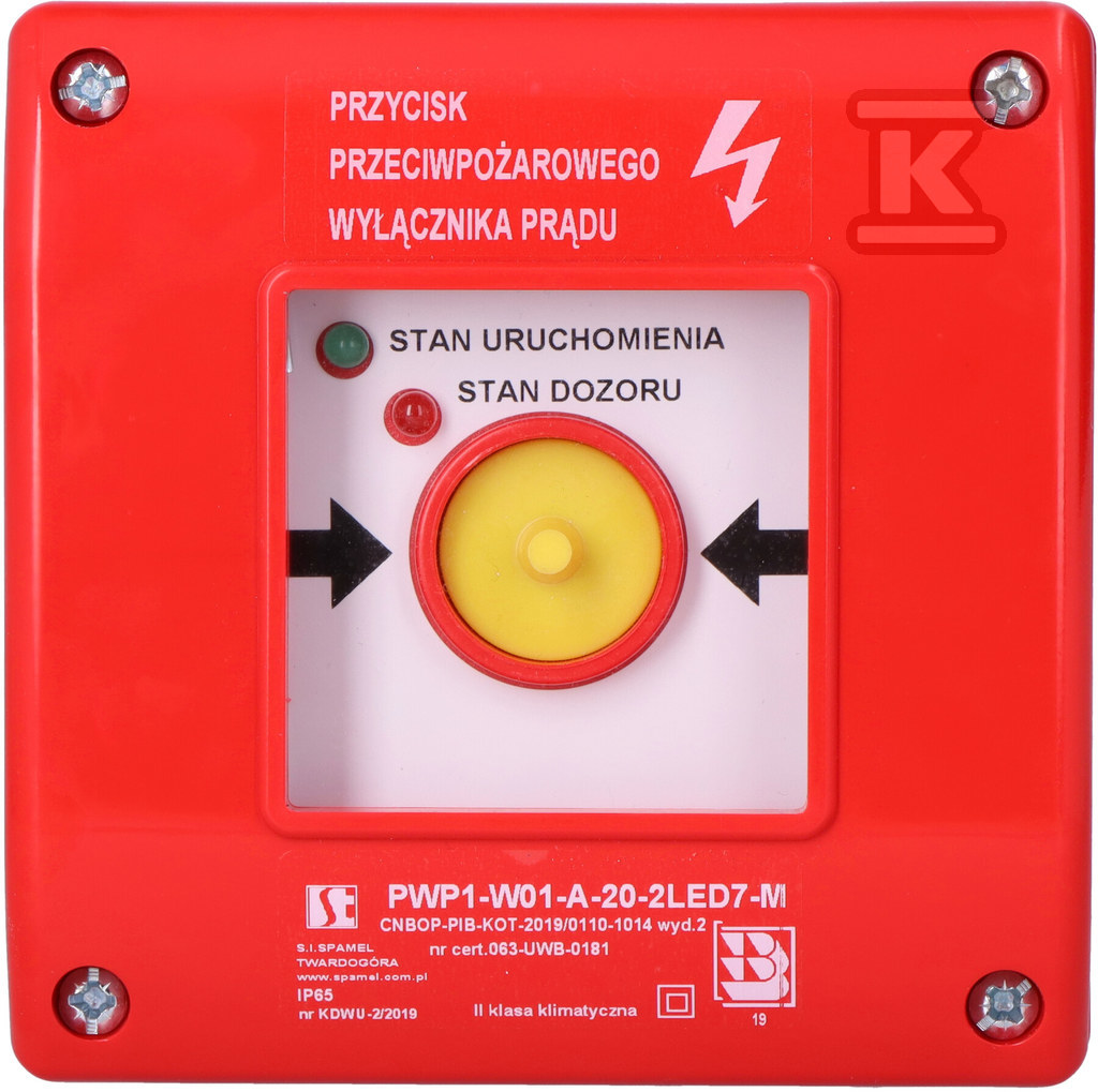 Протипожежний (протипожежний) вимикач - PWP1-W01-A-20-2LED7\M