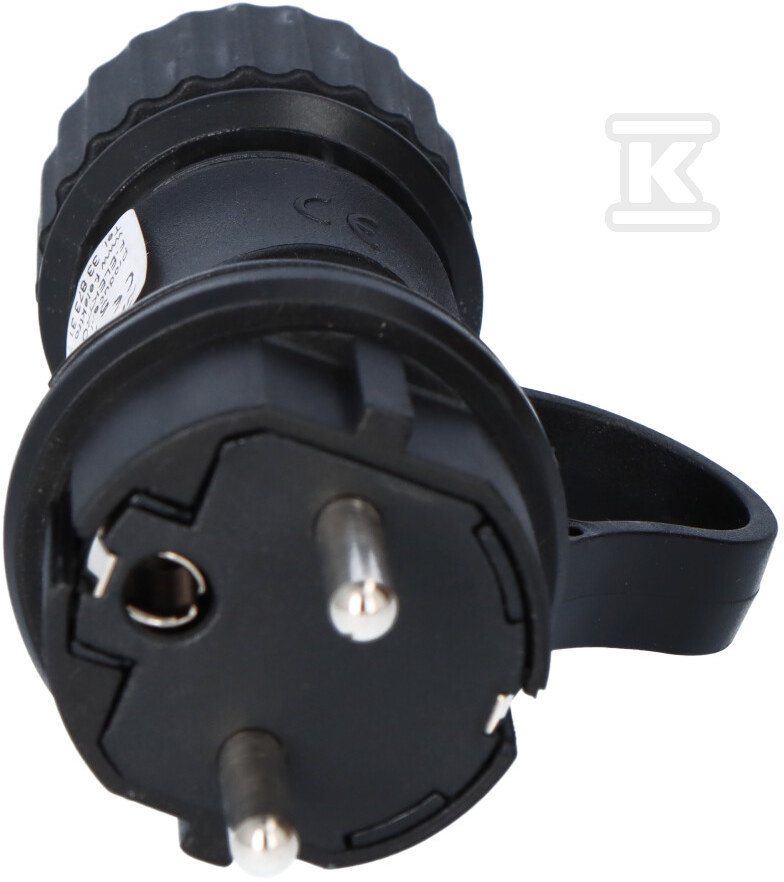 Вилка гумова з ручкою 16A 250V, ONNLINE - 80052