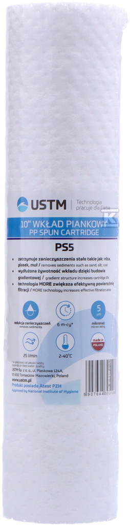 Polypropylénová vložka 10" 5um (pena) - PS5M