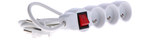 Extension cord with switch, 3 sockets, white, 3 m ONNLINE