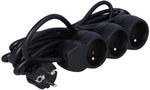 Extension cable 3 sockets, black, 5 m ONNLINE