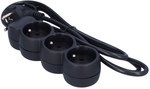 Extension cable 3 sockets, black, 1.5 m ONNLINE