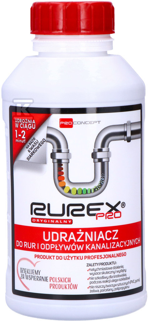 RUREX PRO 0.5L Drain cleaner for pipes - RX0