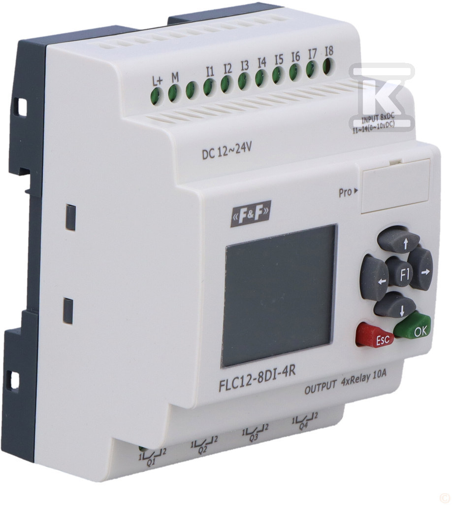 Freely programmable controller with 8 - FLC12-8DI-4R