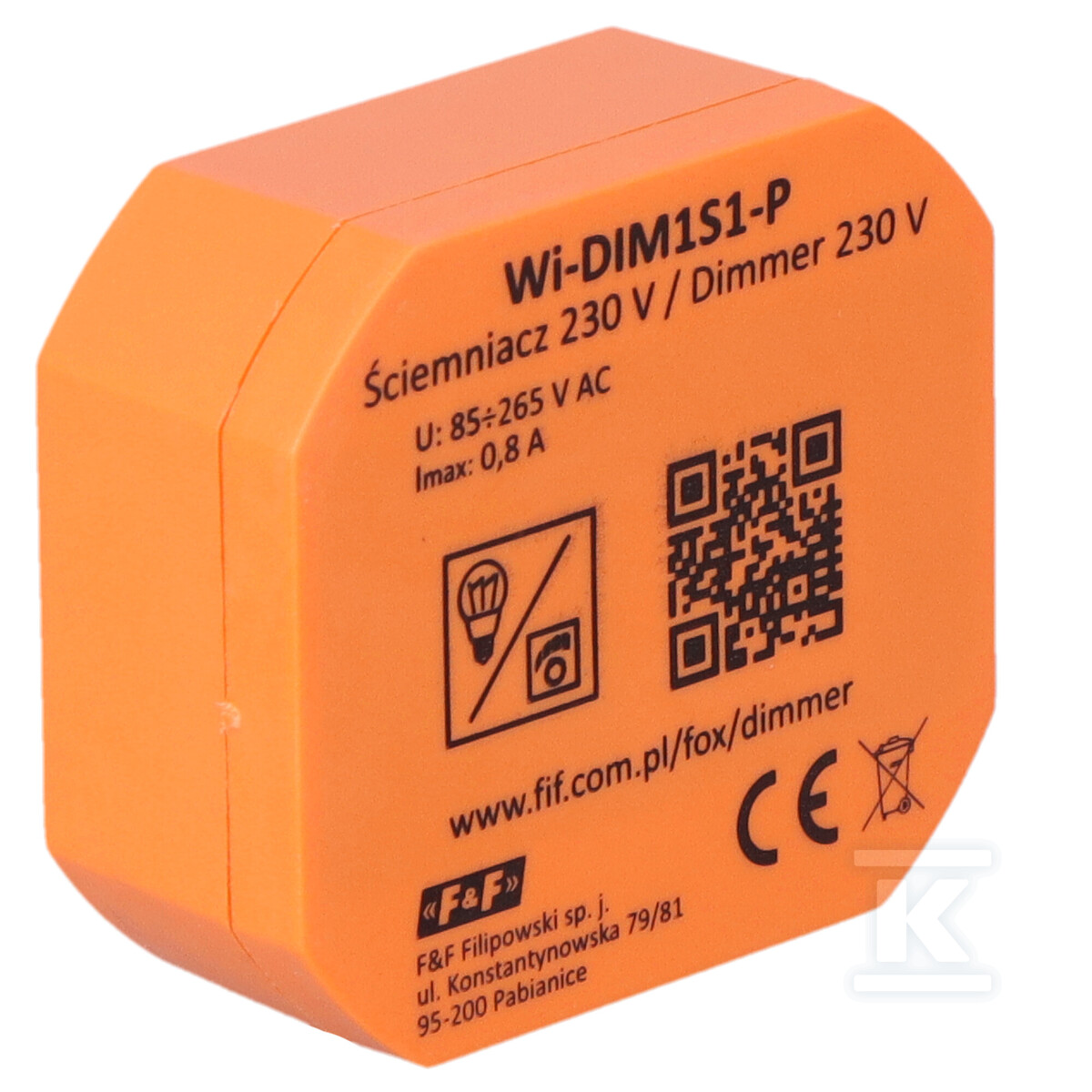 ДИММЕР ОСВІТЛЕННЯ Wi-Fi 230V ДІММЕР FOX - WI-DIM1S1-P