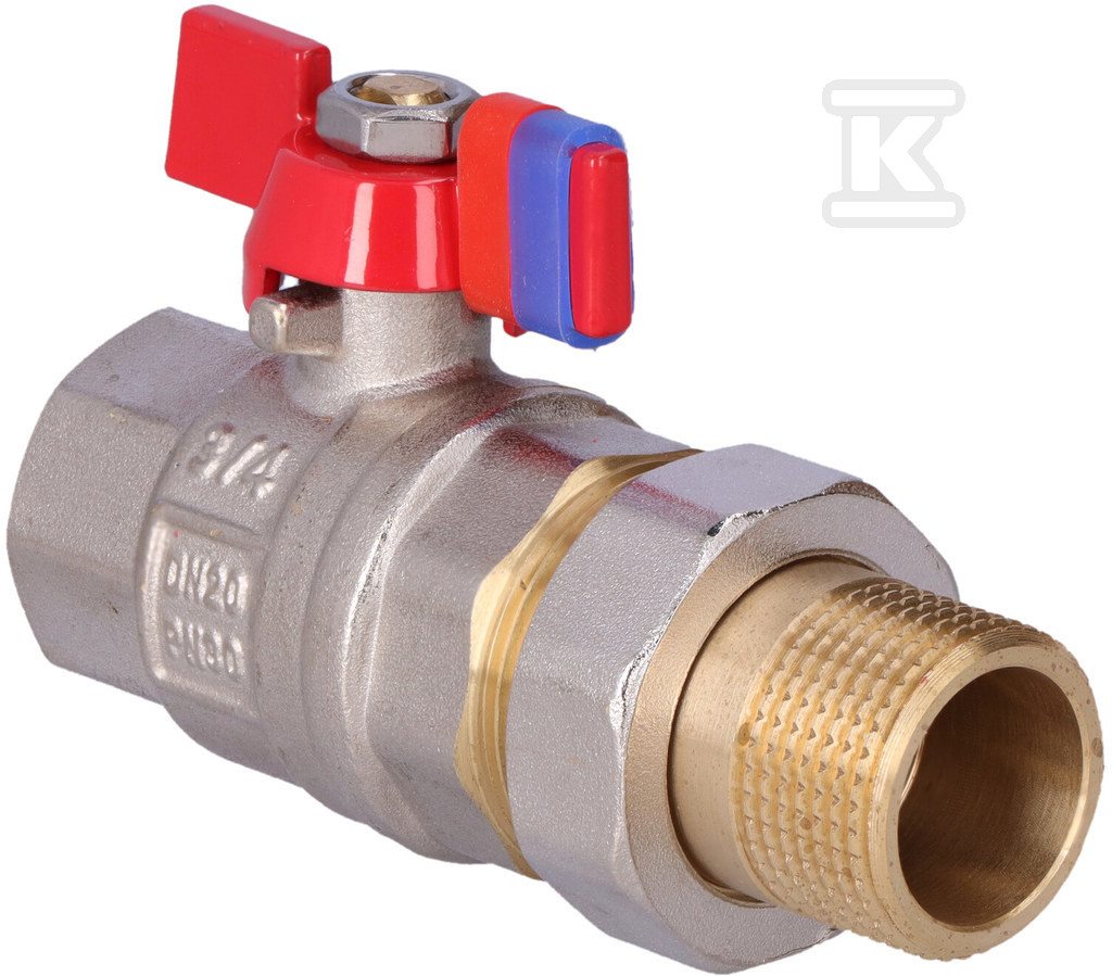 Butterfly nipple ball valve, with screw - KFPS2