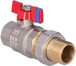 Butterfly nipple ball valve, with screw connection, 3/4", F-Power