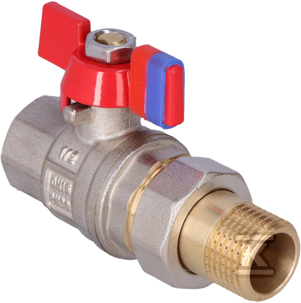 Butterfly nipple ball valve, with flare - KFPS1