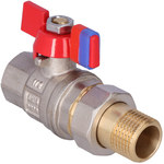 Butterfly nipple ball valve, with flare nut, 1/2", F-Power