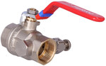 Lever ball valve with air vent and plug, 3/4", F-Power