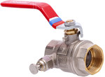 Ball valve, nut / nut with lever, vent and plug, 1 ", F-Power