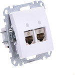 Computer socket 2xRJ45 cat.6 STP, white SEDNA DESIGN