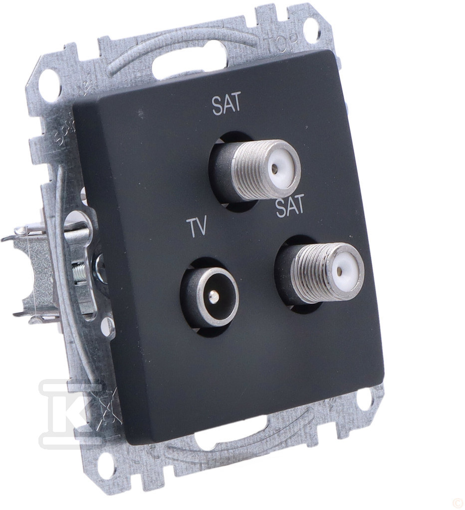 Socket TV/SAT/SAT terminal (4dB), black - SDD114481S