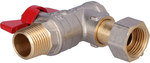 Angular ball valve SPIN with swivel nut with filter DN15-PN25 1/2"