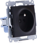 Plug socket with earthing and shutters (module) 16A, 250V ~, screw terminals, matt black Simon54