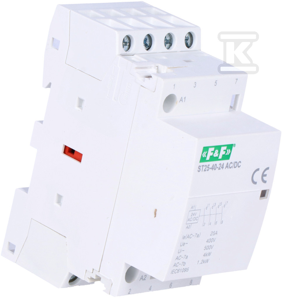 Rail-mounted modular contactor, 4xNO, - ST25-40-24ACDC