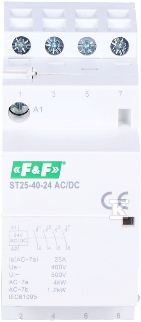 Модульний контактор на рейку, 4xNO, - ST25-40-24ACDC
