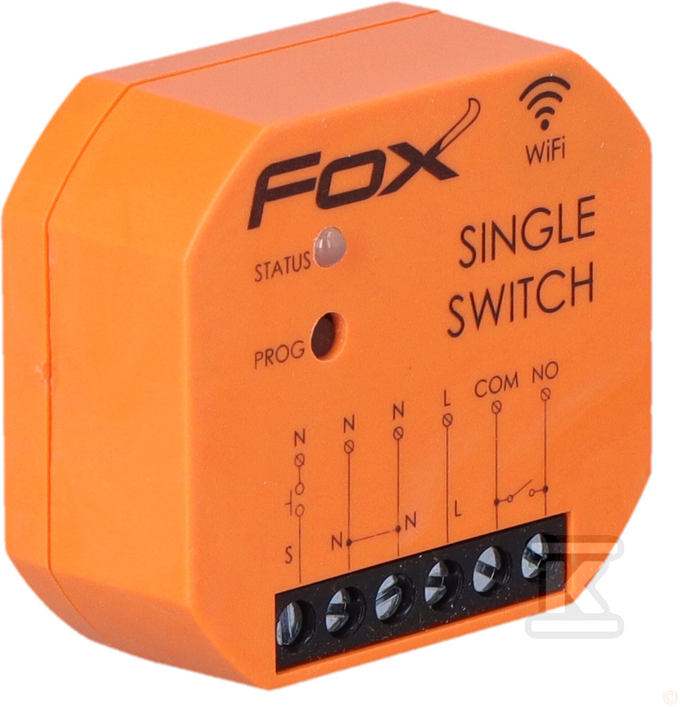 Одиночне Wi-Fi реле 230 В FOX SWITCH - WI-R1S1P-P