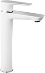 ADORE Washbasin mixer, countertop, chrome / white