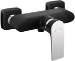 Bateria prysznicowa Algeo Square Black / Chrome ścienna, czarny / chrom