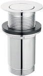 Universal drain valve for washbasins without overflow, high, chrome