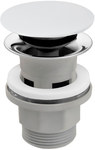 Washbasin drain valve with overflow, polypropylene, ceramic plug, white