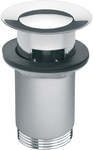 Drain valve for washbasins with overflow, chrome