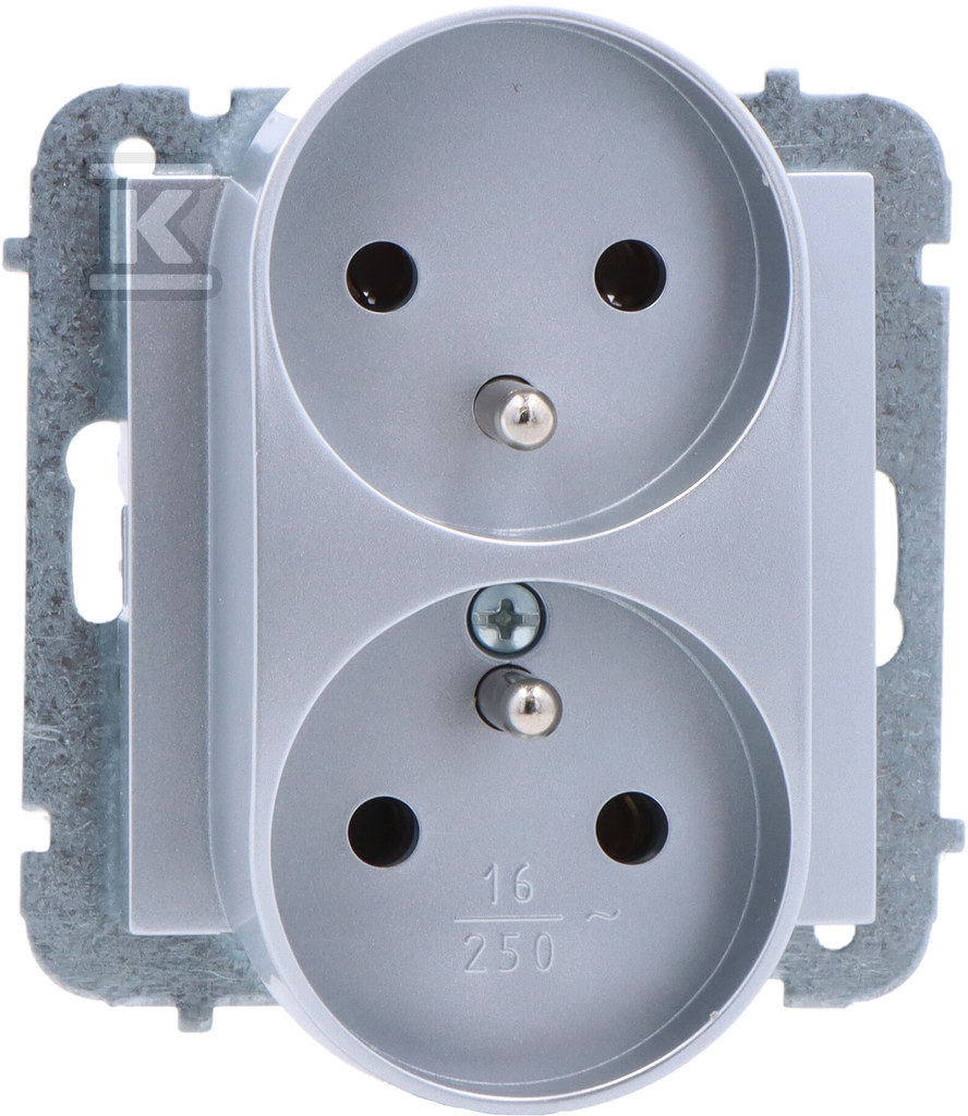 Розетка модульна вбудована 2x2P+Z, без - 3843-16